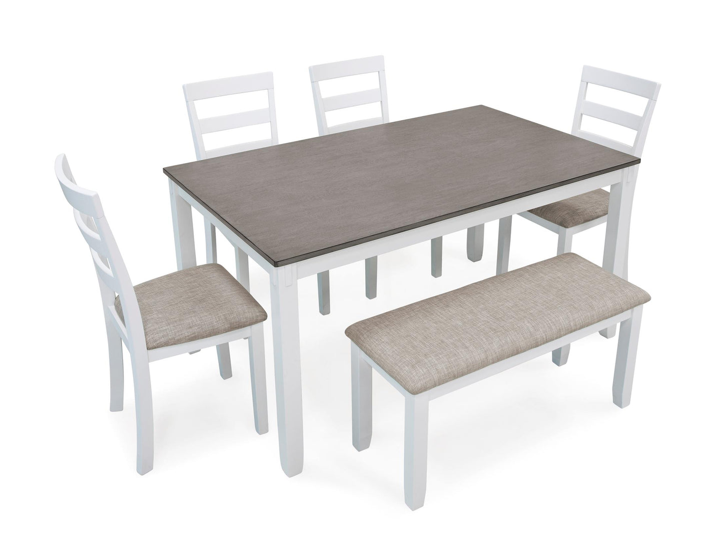 Stonehollow Dining Table and Chairs with Bench (Set of 6)