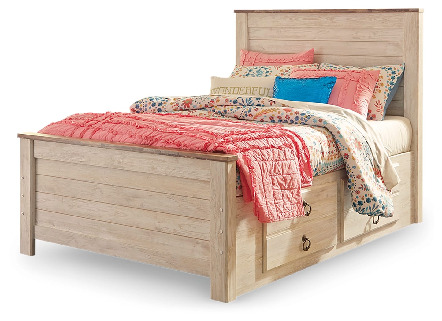 Willowton Full Panel Bed with 2 Storage Drawers