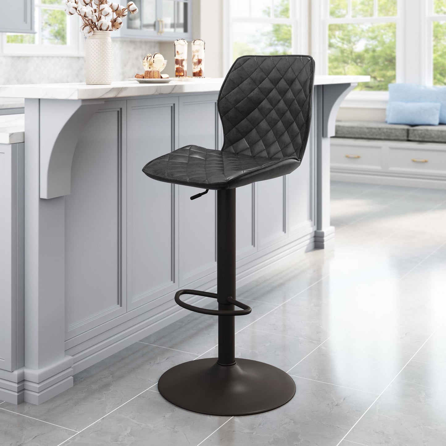 Seth Barstool Vintage Black & Dark Bronze