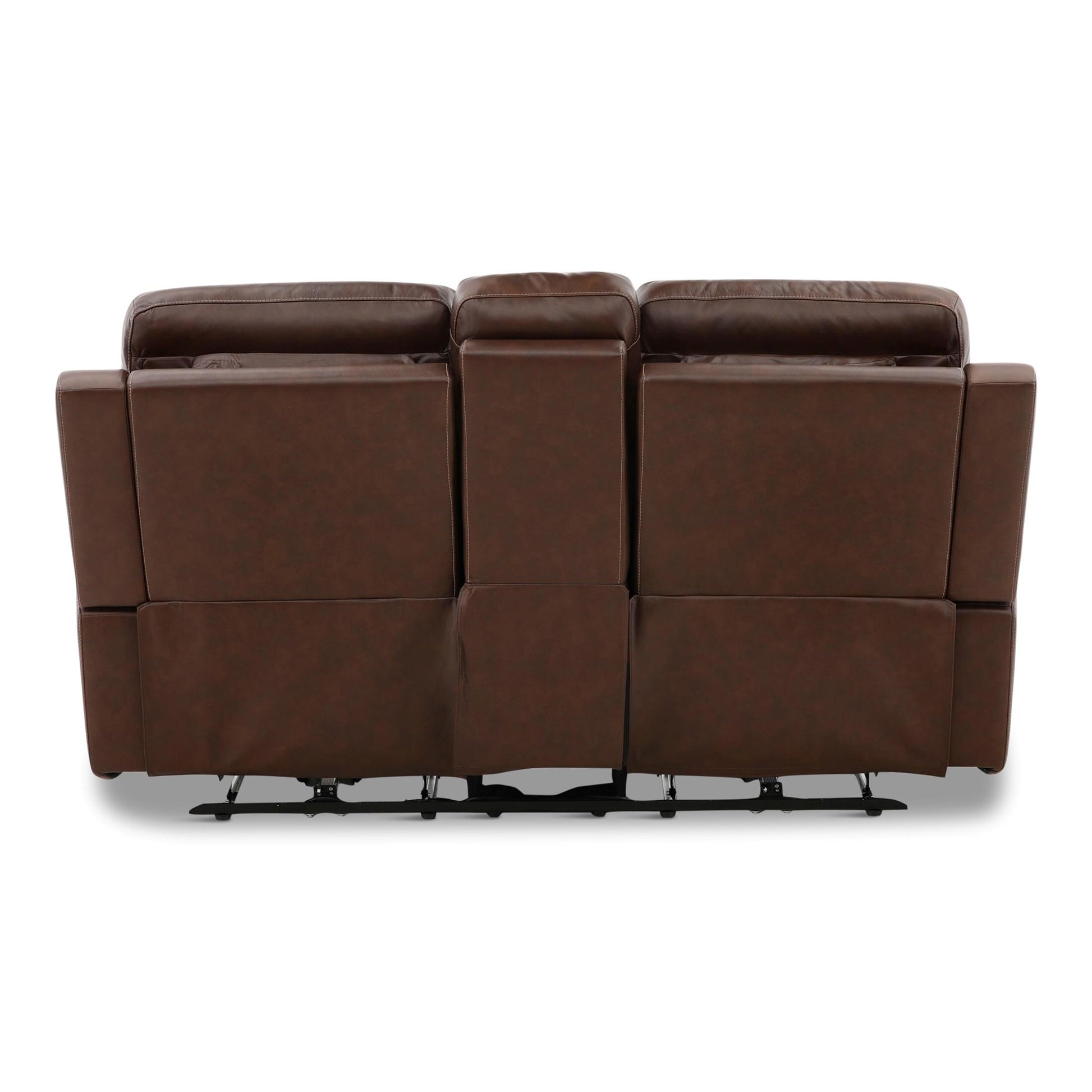 Adrian Leather Power Reclining Console Loveseat