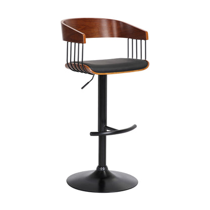 Larisa Adjustable Walnut Wood Bar Stool