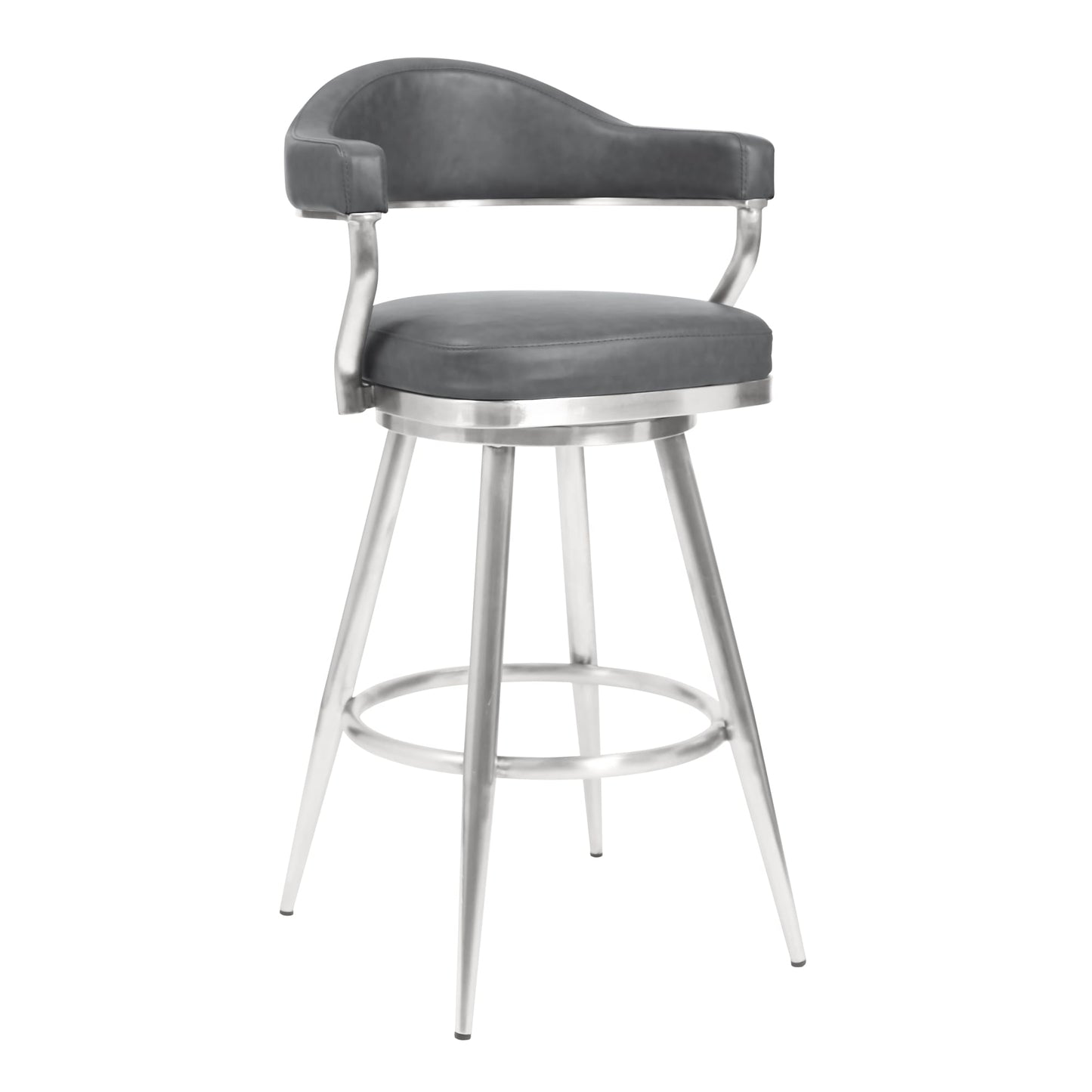 Amador 26" Counter Height Barstool Gray Silver