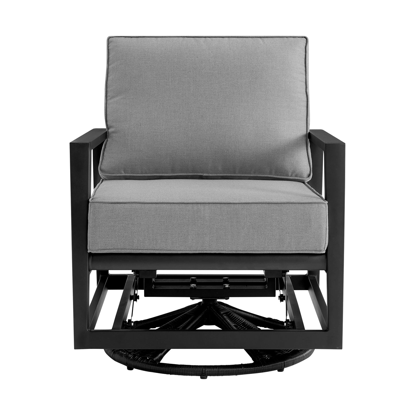 Grand Black Aluminum Outdoor Swivel Glider Chair