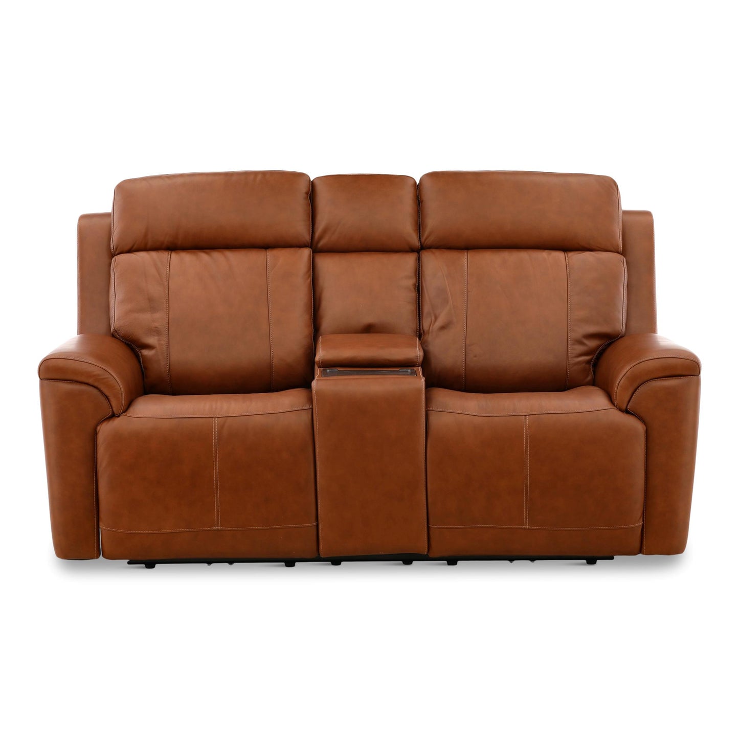 Adrian Leather Power Reclining Console Loveseat