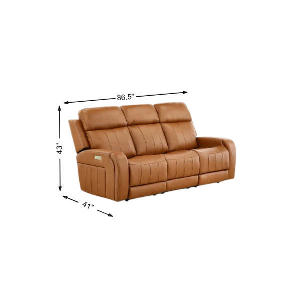 Hampton Leather Home Theater Sofa