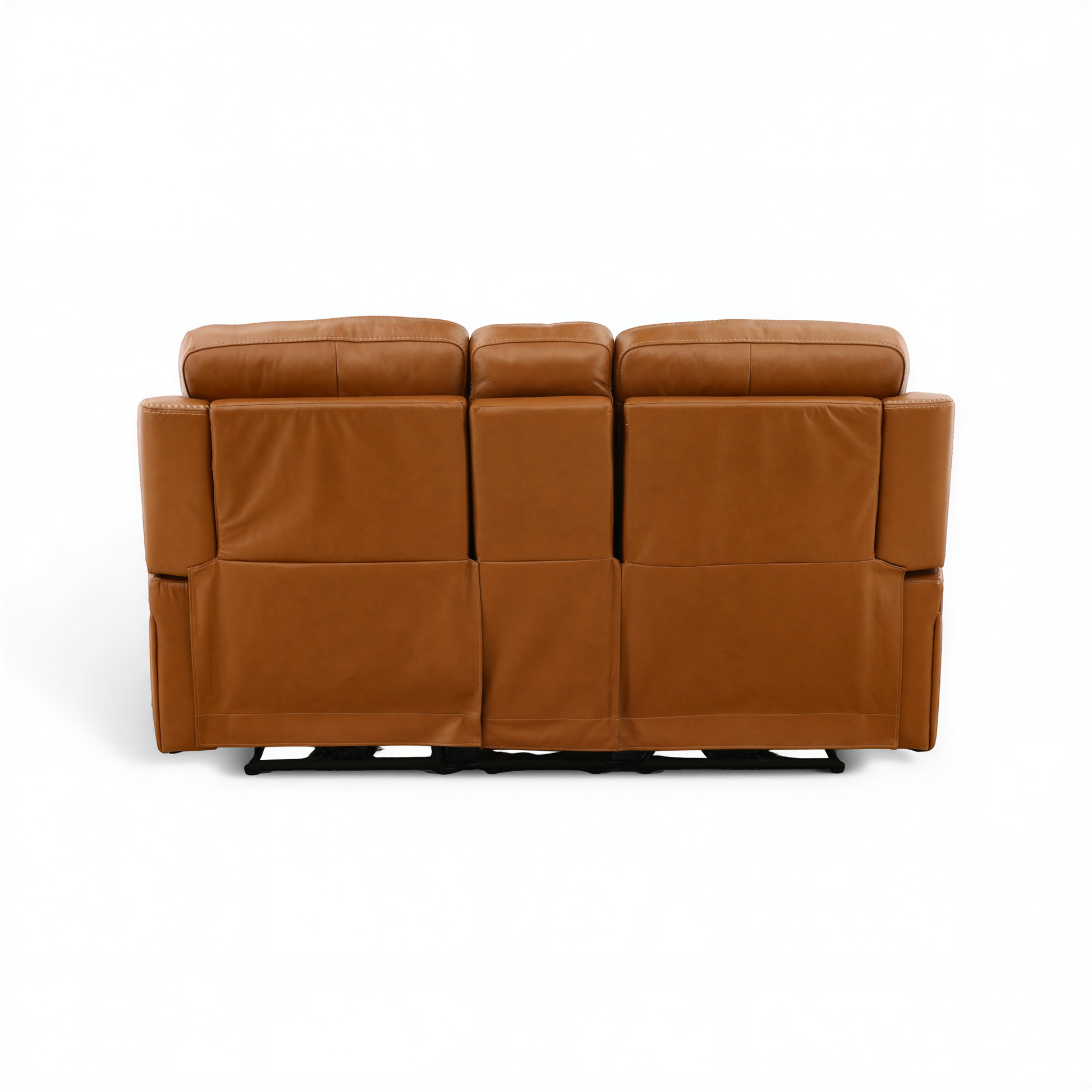 Hampton Leather Home Theater Console Loveseat
