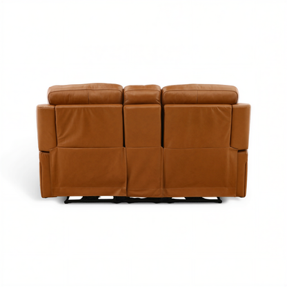 Hampton Leather Home Theater Console Loveseat