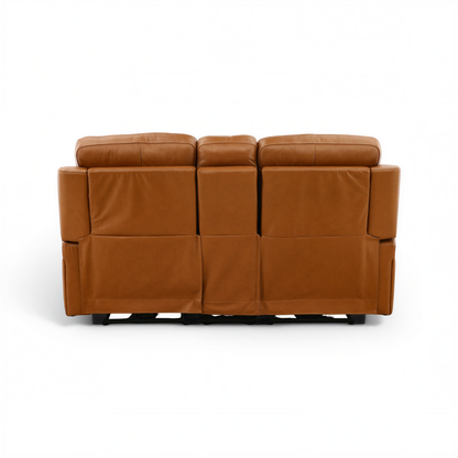 Hampton Leather Home Theater Console Loveseat