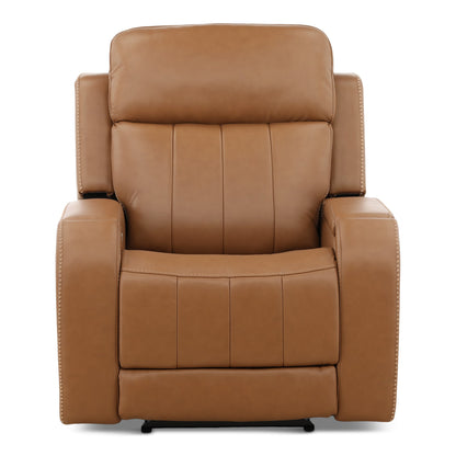 Hampton Leather Power Recliner Butternut