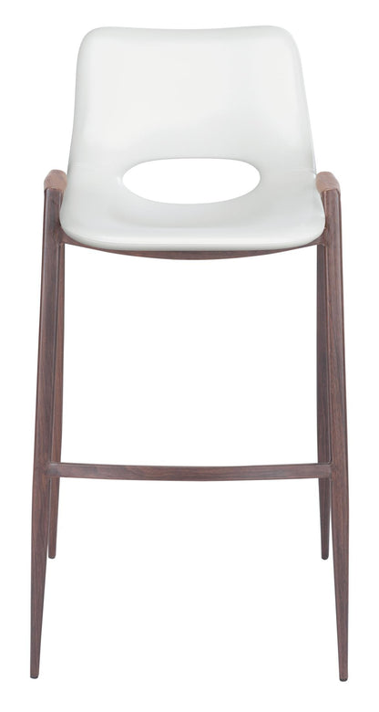 Desi Barstool (Set of 2) White & Walnut