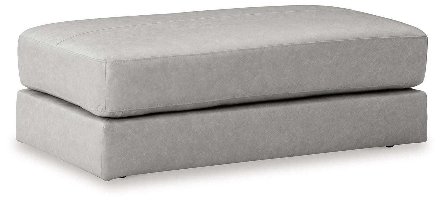 Amiata Oversized Leather Accent Ottoman