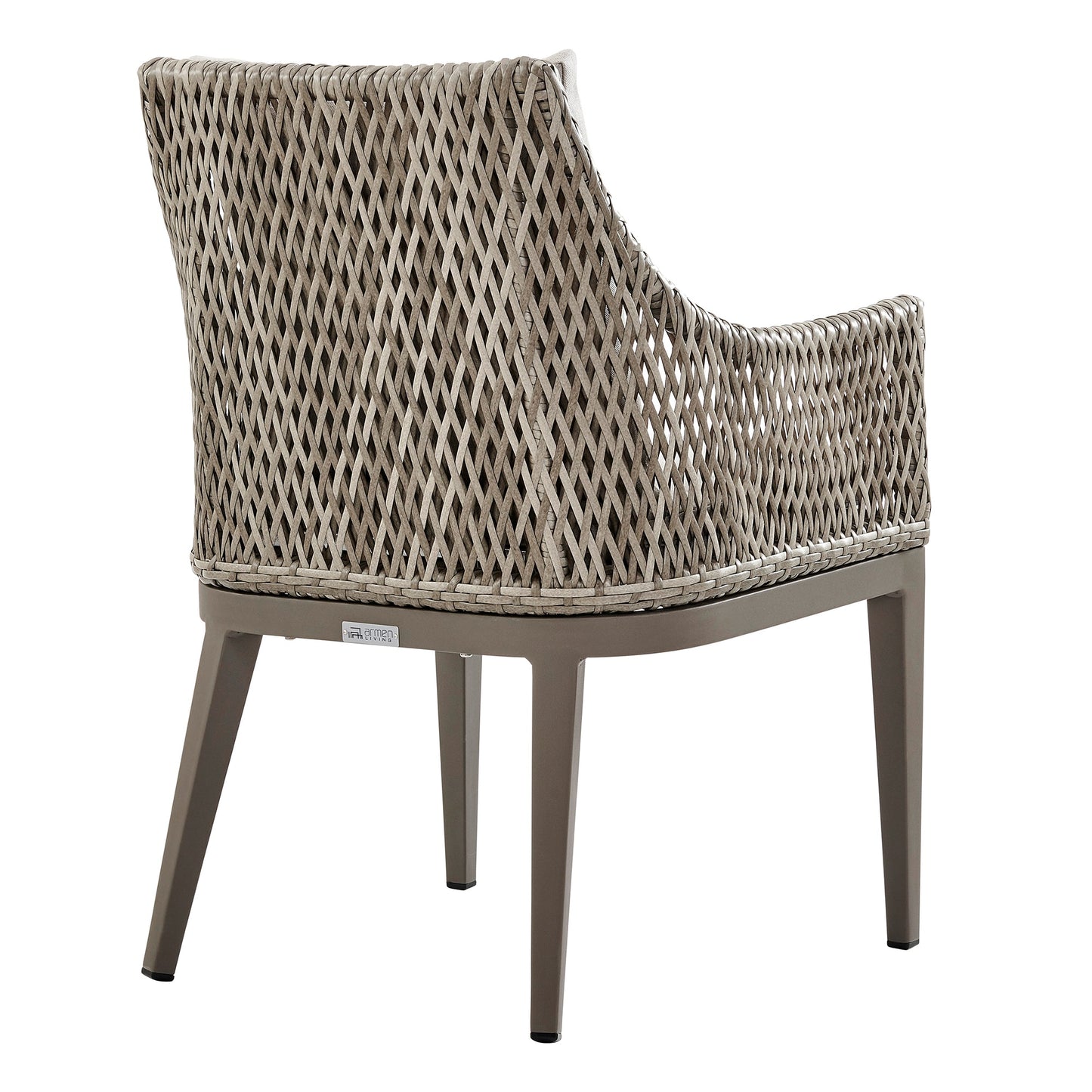 Silvana Outdoor Wicker and Aluminum Gray Dining Chair with Beige Cushions (Set of 2)