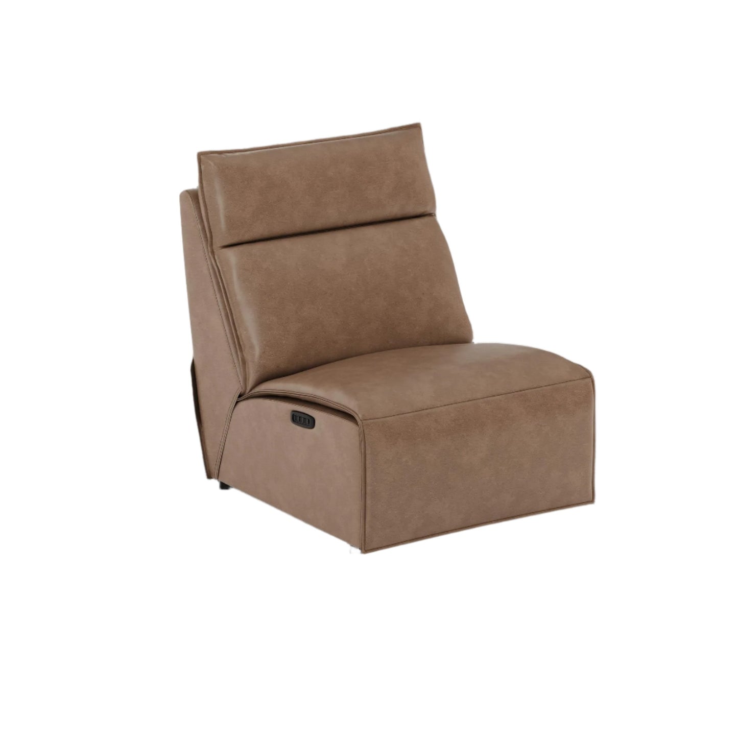 Modular Two Armless Power Recliner - Saddle