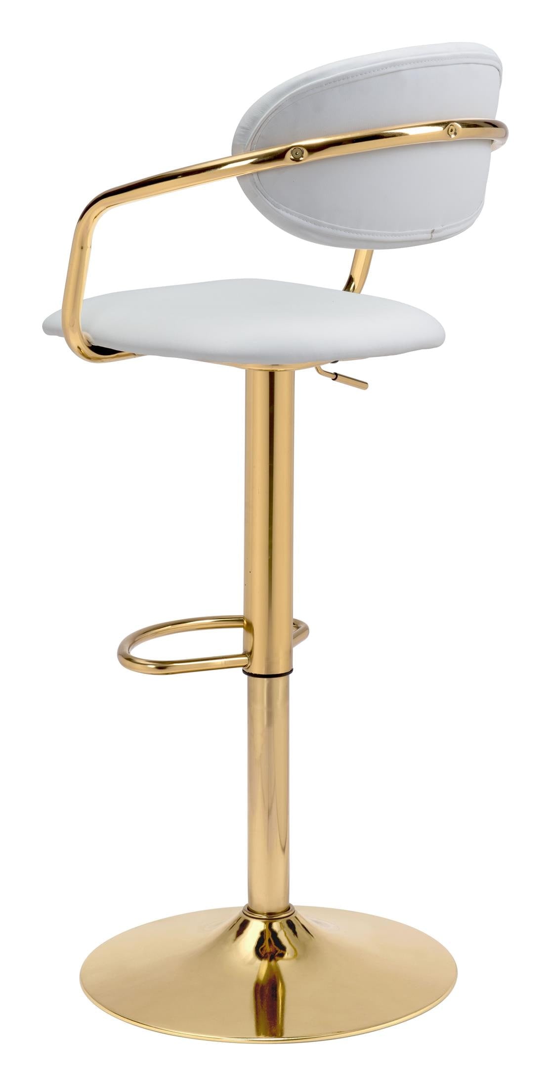 Gusto Barstool White & Gold