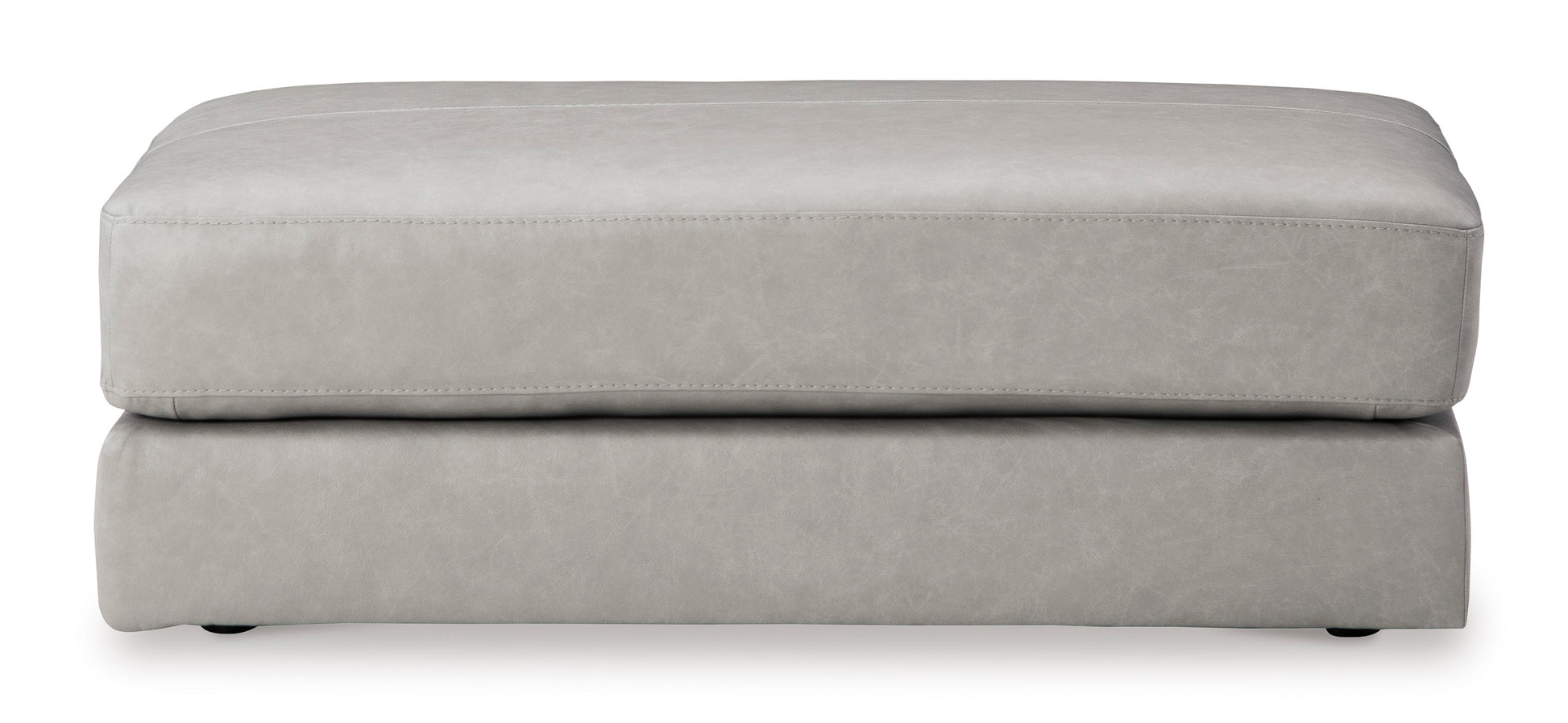 Amiata Oversized Leather Accent Ottoman Glacier