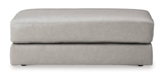 Amiata Oversized Leather Accent Ottoman Glacier