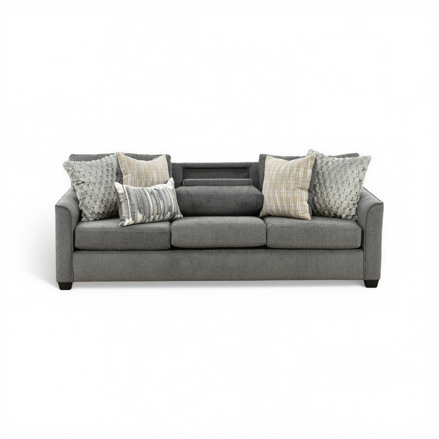 Forte Sofa with Drop-Down Table Charcoal