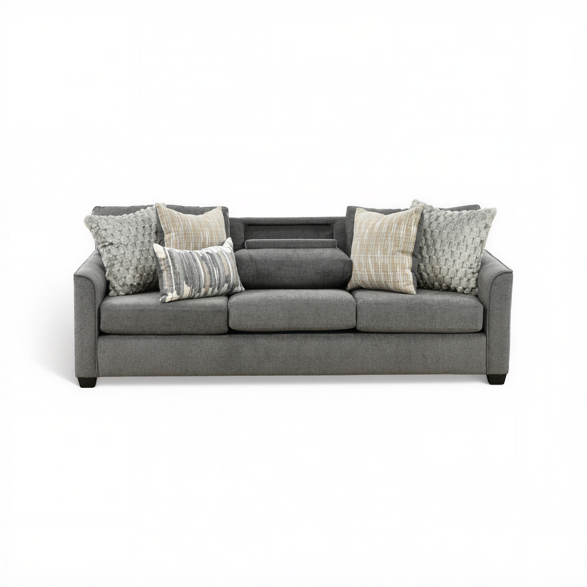 Forte Sofa with Drop-Down Table Charcoal