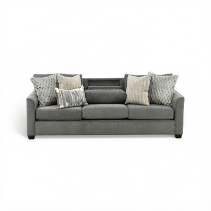 Forte Sofa with Drop-Down Table Charcoal