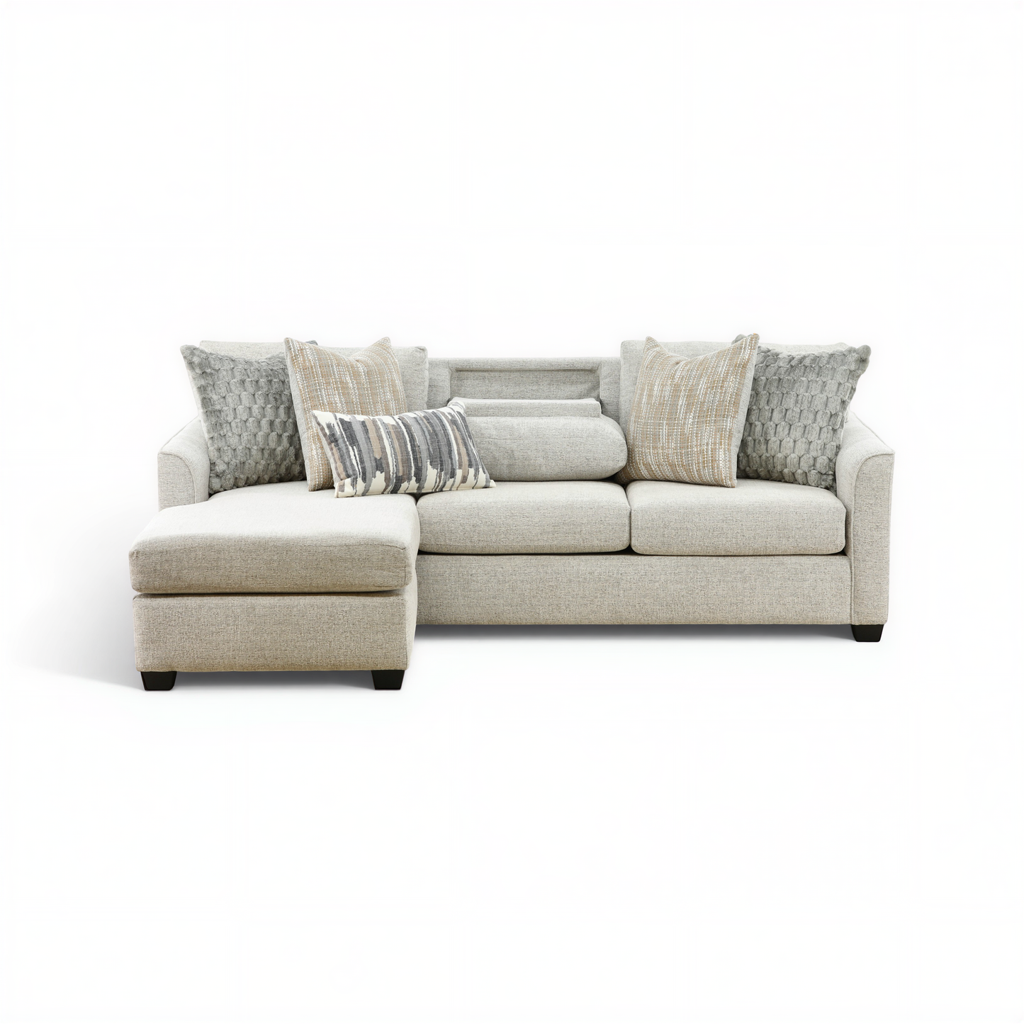Forte Sofa Chaise with Drop-Down Table Cream