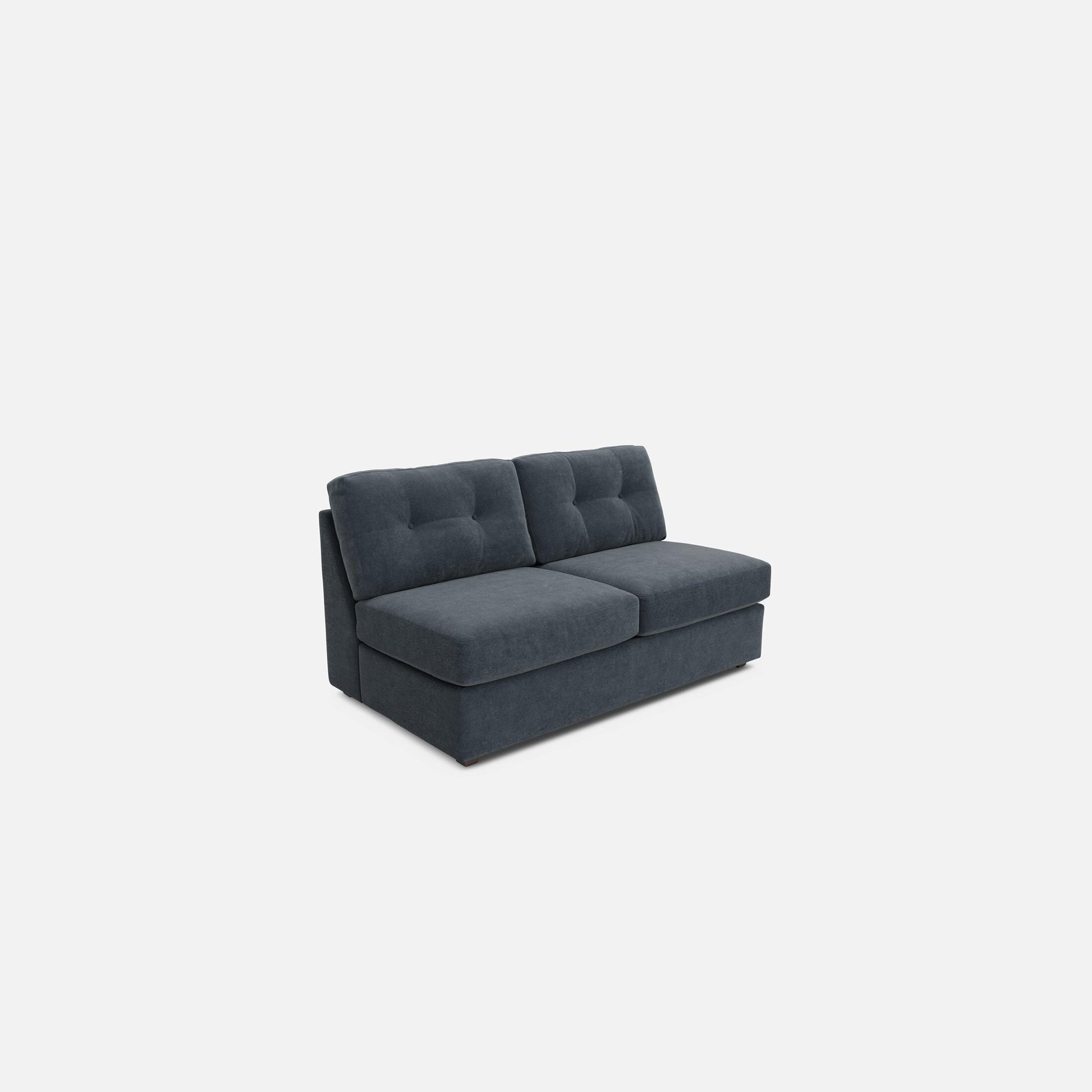 Modular One Armless Full Memory Foam Sleeper Sofa - Navy