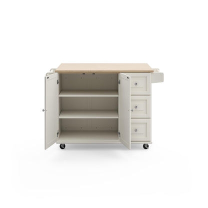 Dolly Madison 3 Drawer Kitchen Cart White Brown