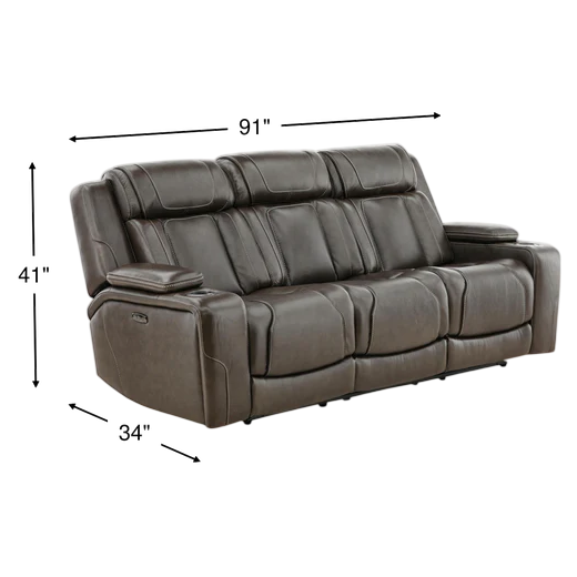 Denver Leather Power Reclining Sofa