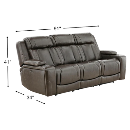 Denver Leather Power Reclining Sofa
