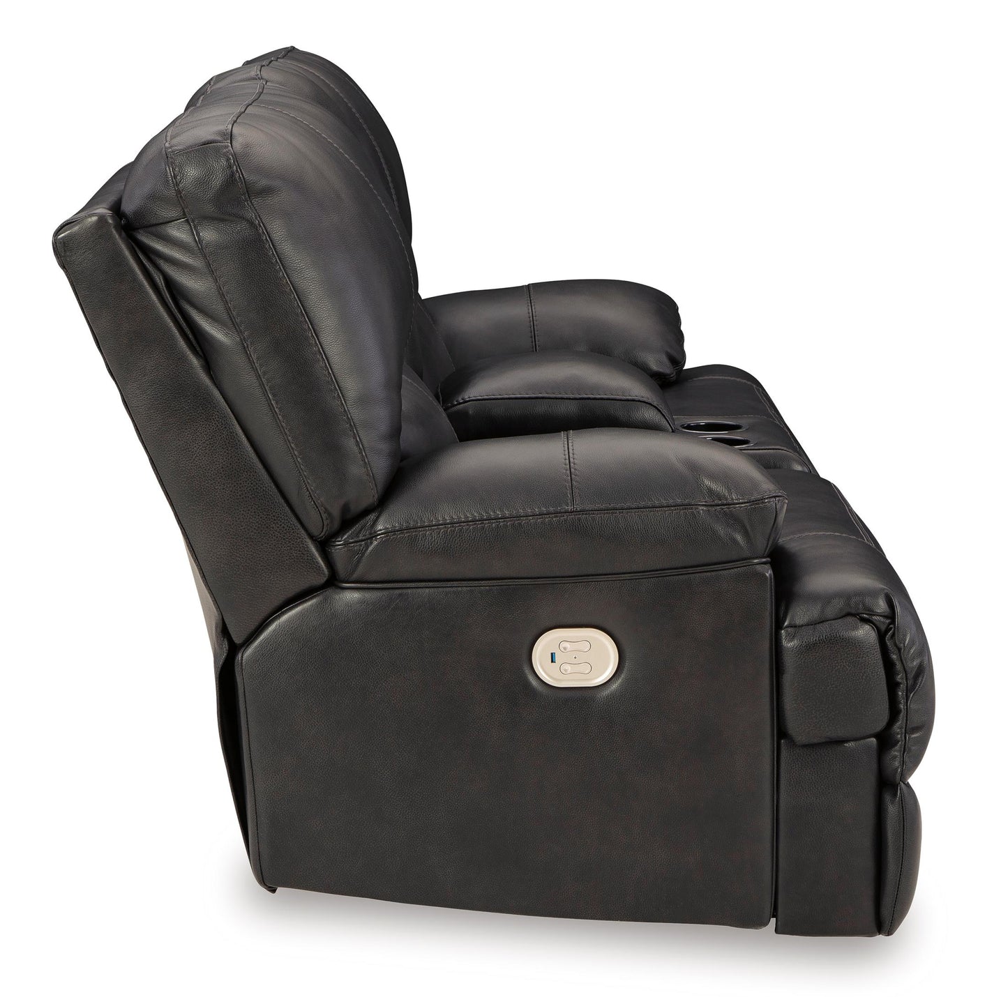 Mountainous Leather Power Reclining Console Loveseat