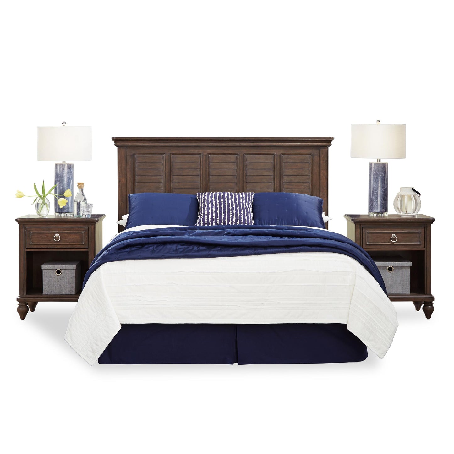 Marie Queen Headboard and Two Nightstands