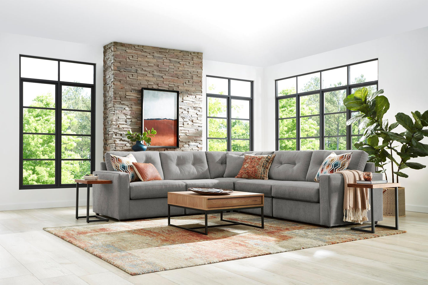 Modular One 5-Piece Sectional - Granite