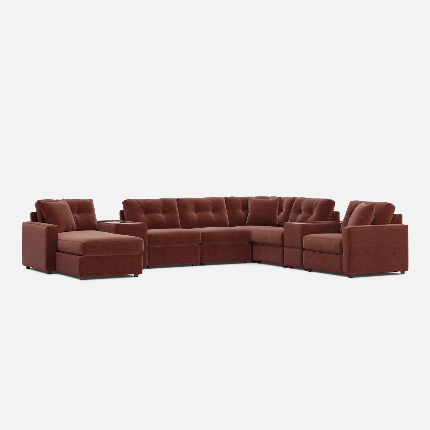 Modular One 8-Piece Sectional Chaise with E-Console