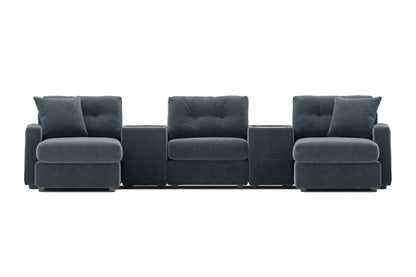 Modular One 5-Piece Theater Sectional with E-Console - Navy