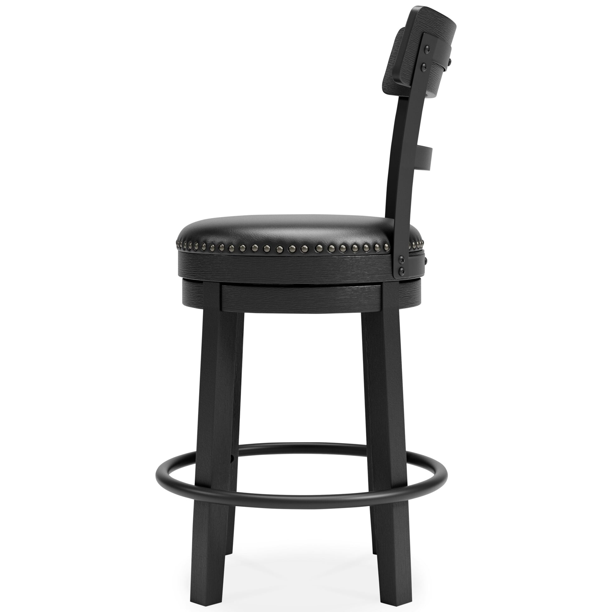 Ashley Valebeck Counter Height Upholstered Swivel Bar Stool with Contoured Back
