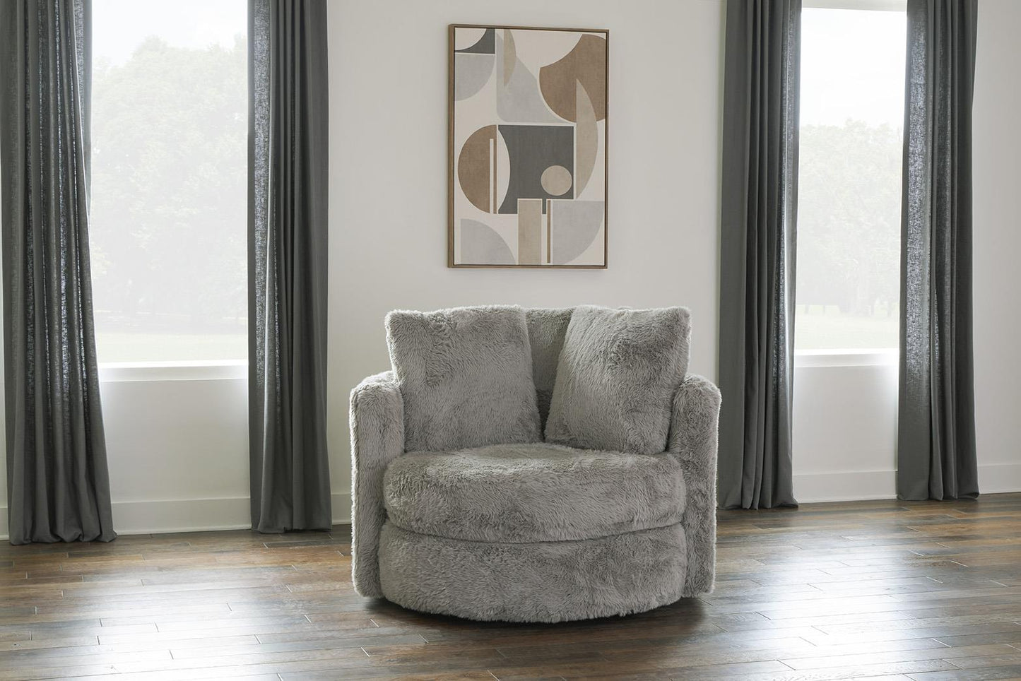 Vail Fur Swivel Chair