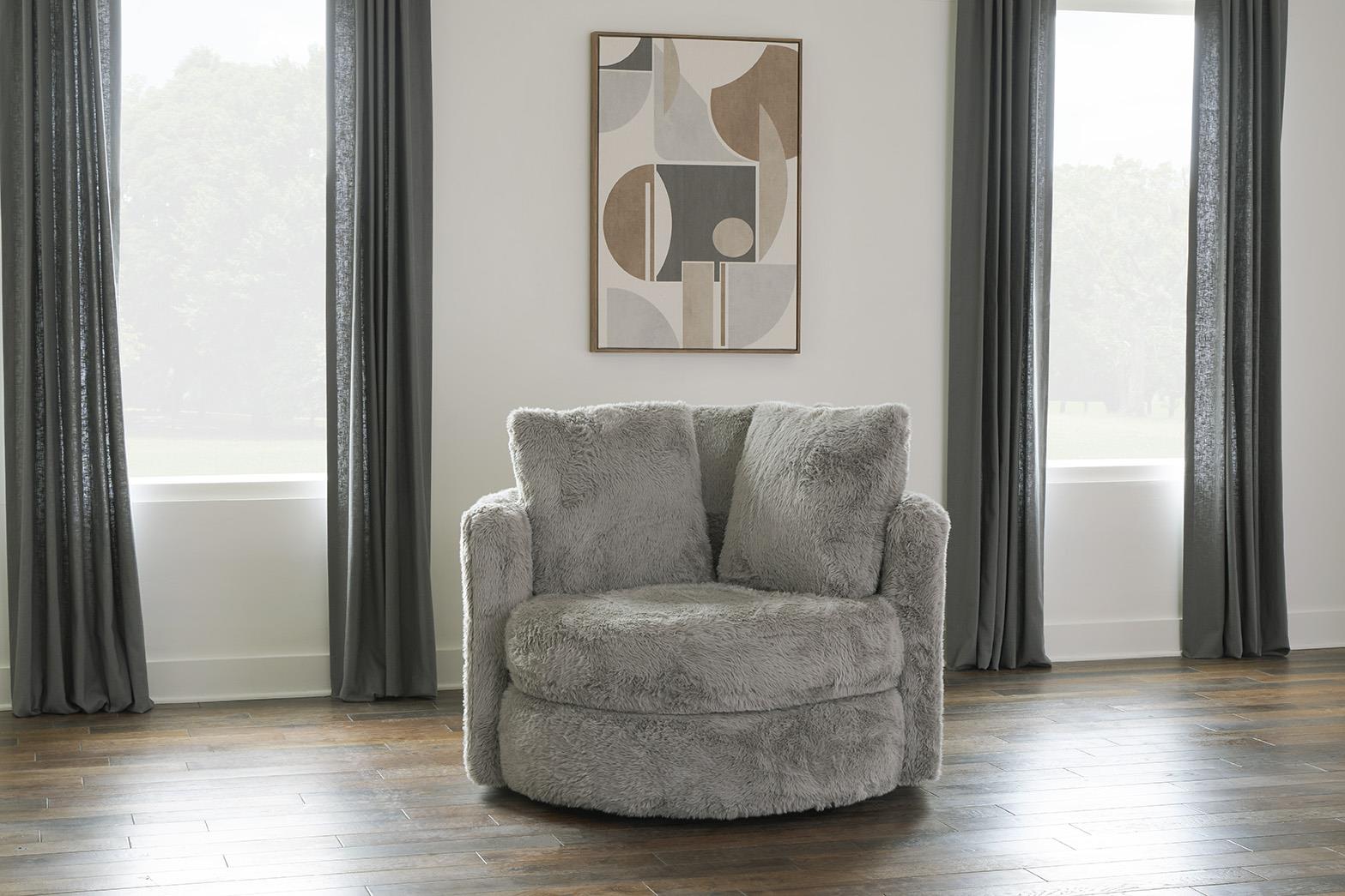 Vail Fur Swivel Chair