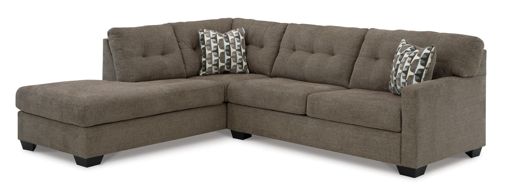 Mahoney 2-Piece Chocolate Sleeper Sectional with Chaise