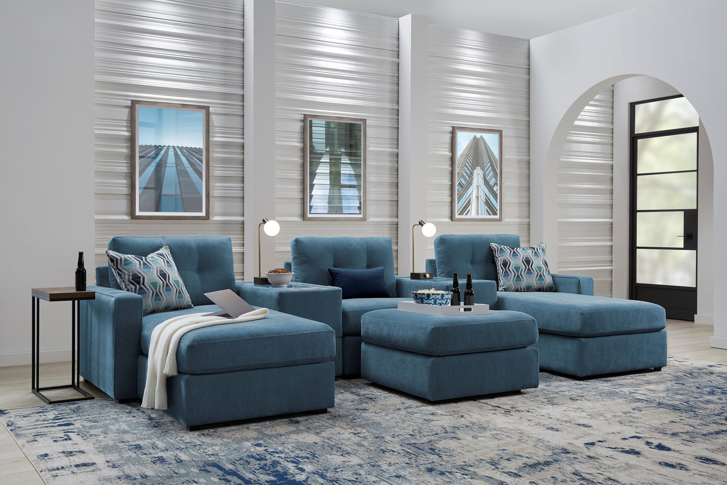 Modular One 5-Piece Theater Sectional - Teal