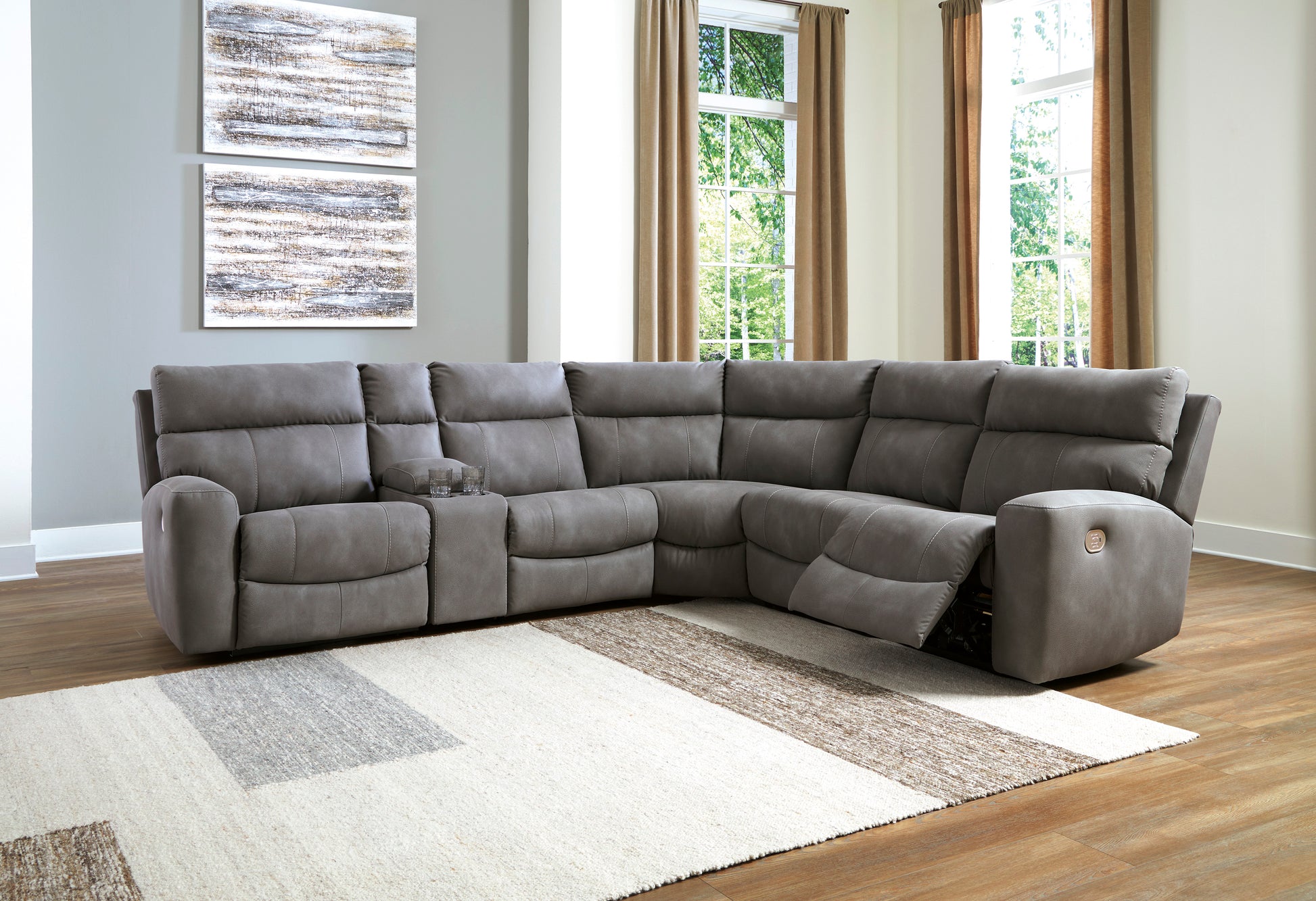Next-Gen DuraPella 6-Piece Power Reclining Console Sectional