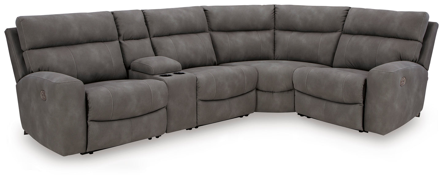 Next-Gen Durapella 5-Piece Power Reclining Console Sectional Slate