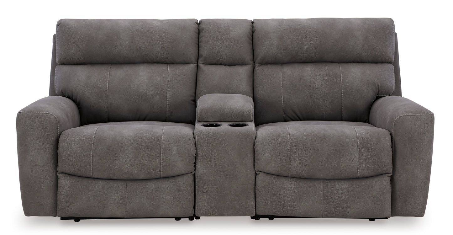 Next-Gen DuraPella 3-Piece Power Reclining Sectional Loveseat with Console