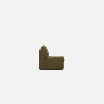 Modular One Armless Full Memory Foam Sleeper Sofa - Moss