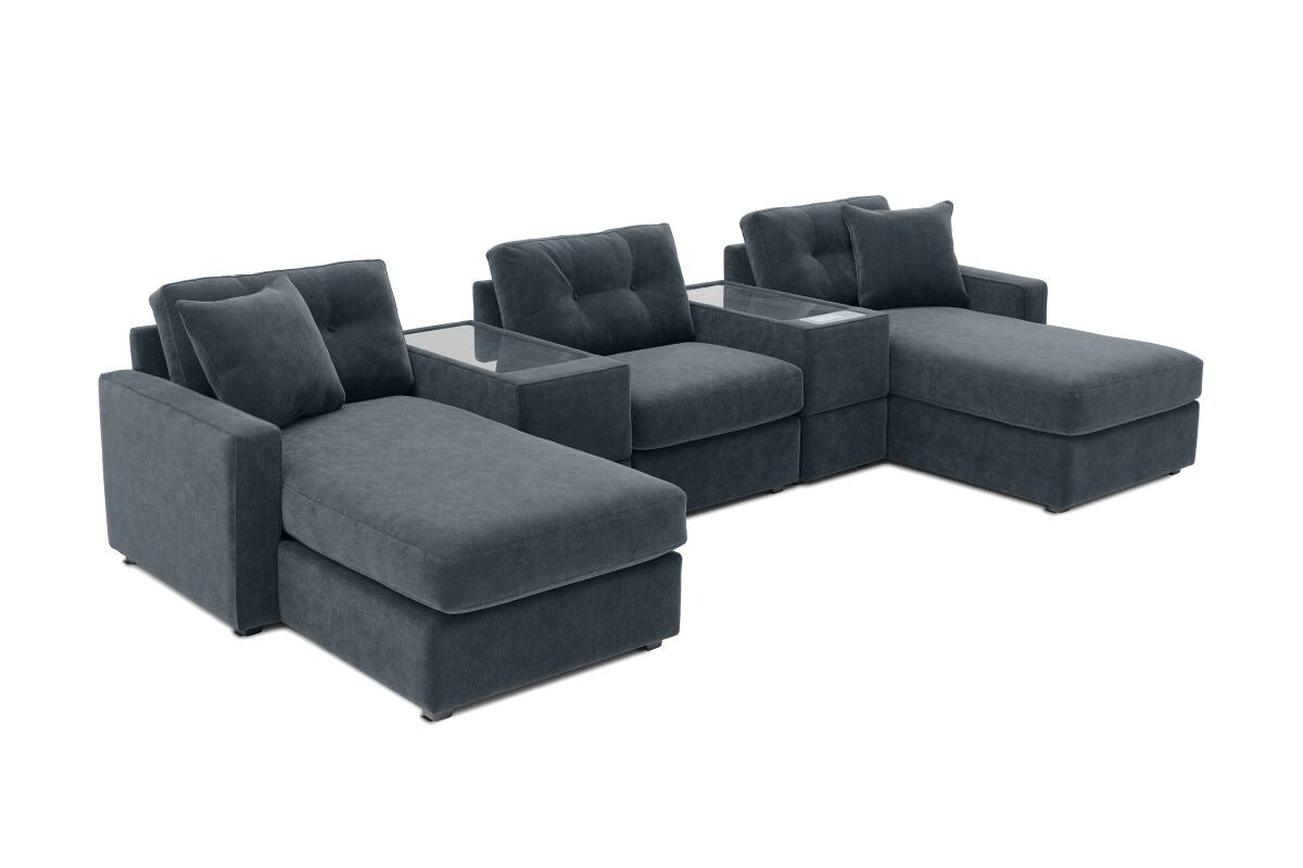 Modular One 5-Piece Theater Sectional with Dual Chaise - Navy