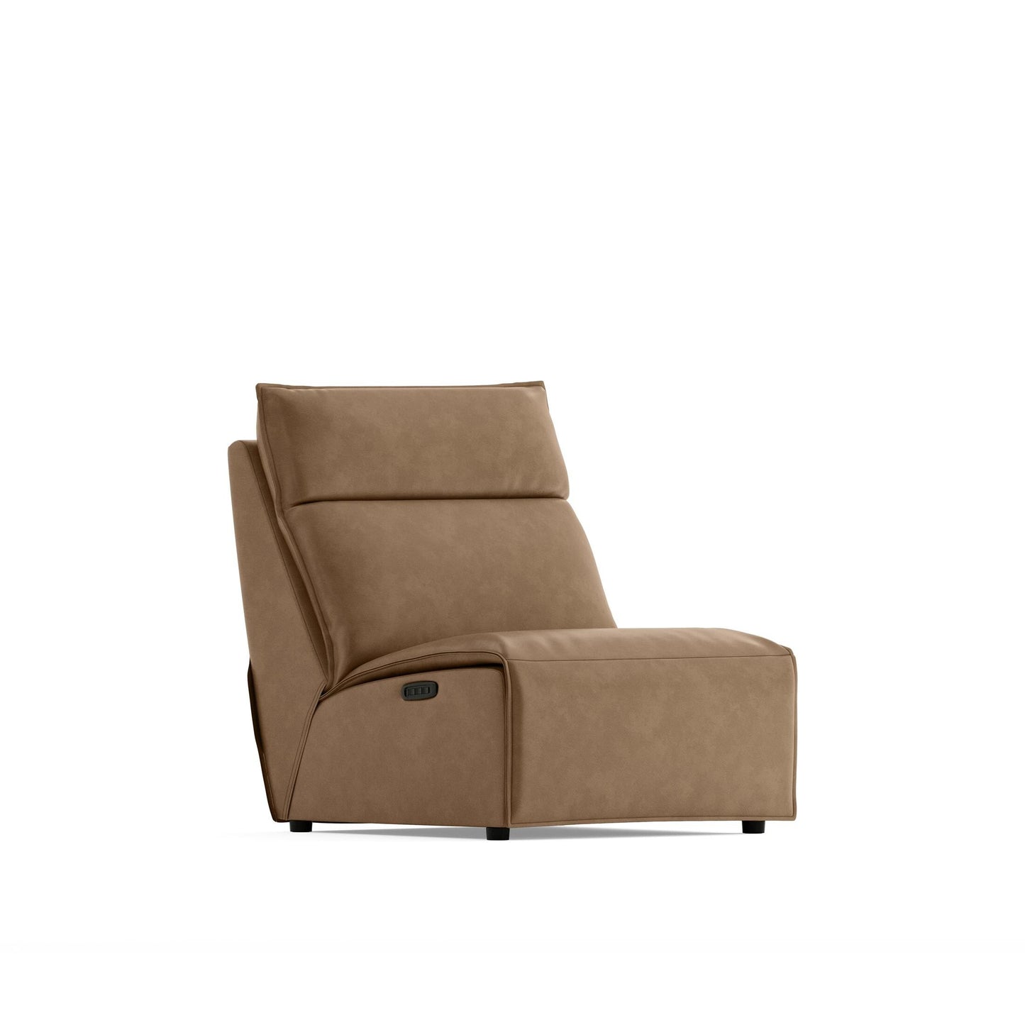 Modular Two Armless Power Recliner - Saddle