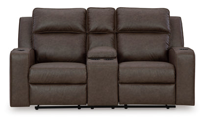 Lavenhorne Reclining Loveseat with Console Umber