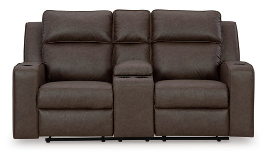 Lavenhorne Reclining Loveseat with Console Umber