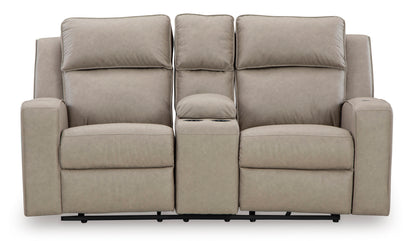 Lavenhorne Reclining Loveseat with Console Pebble