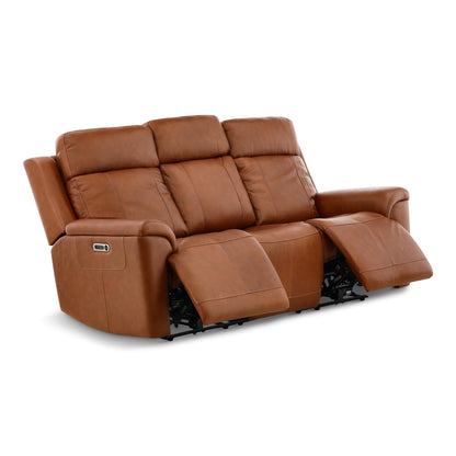 Adrian Leather Power Sofa with Drop Down Table