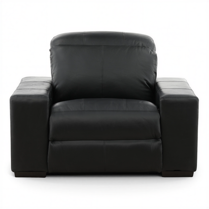 Evren Power Leather Recliner Black