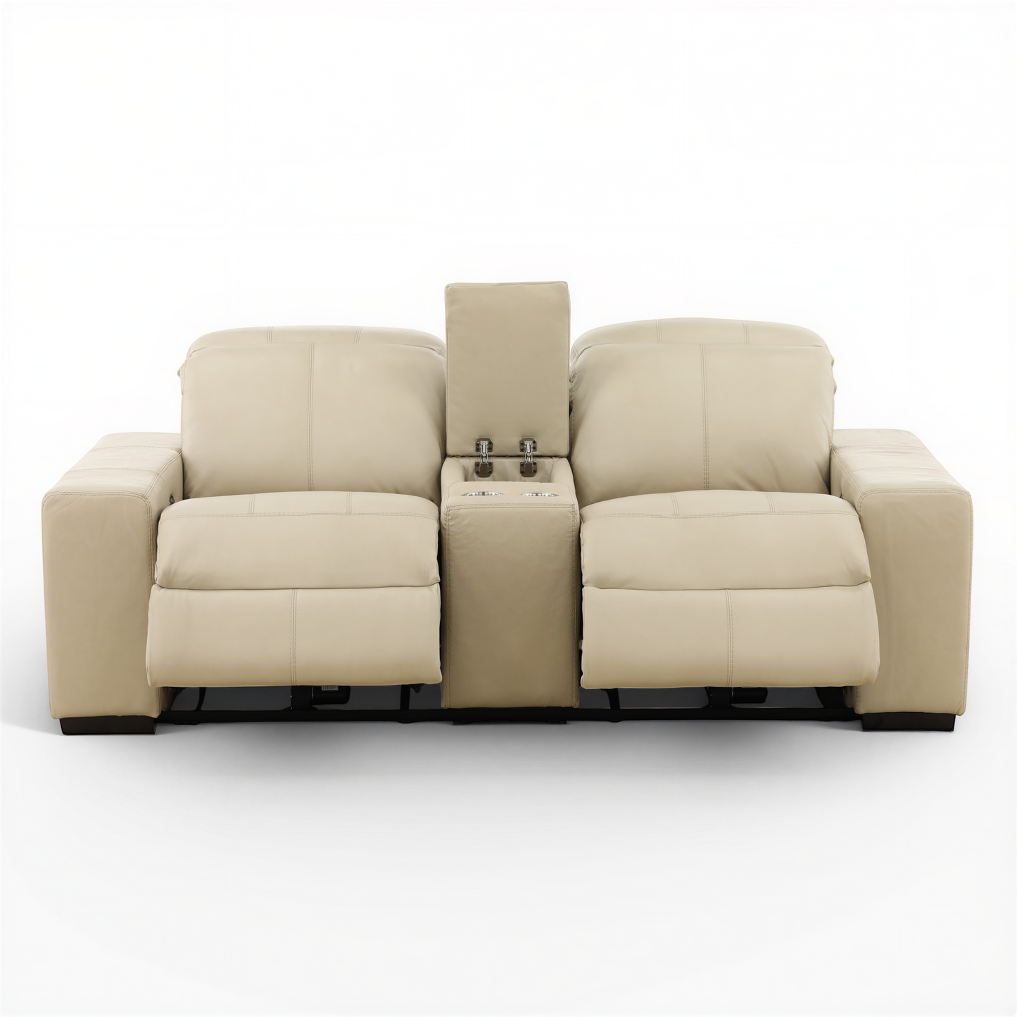 Evren Power Leather Console Loveseat